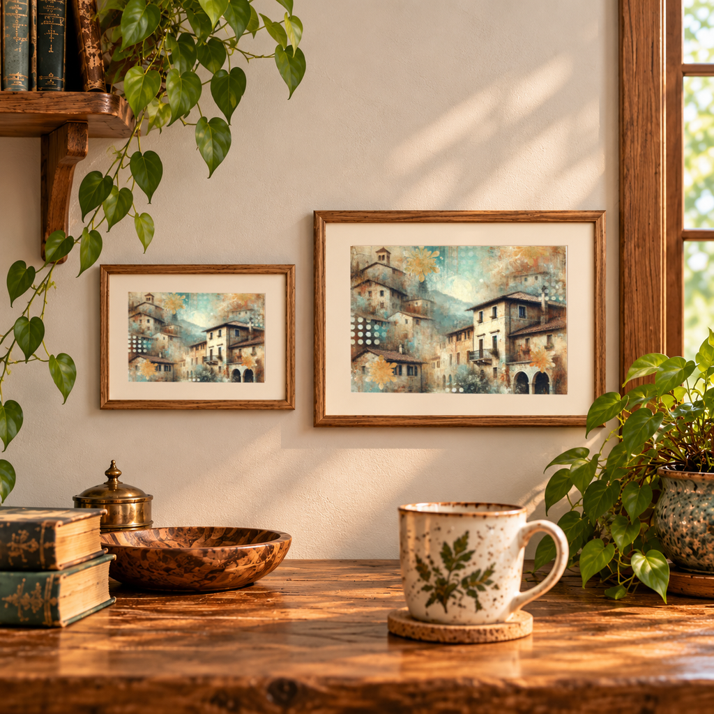 Sunwashed Villa | Printable Artwork + Card Template