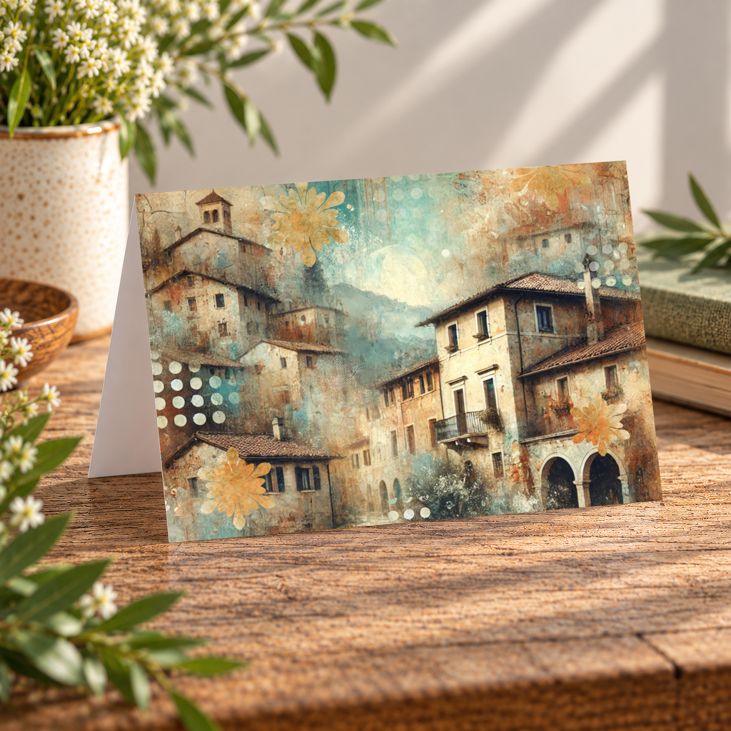 Sunwashed Villa | Printable Artwork + Card Template